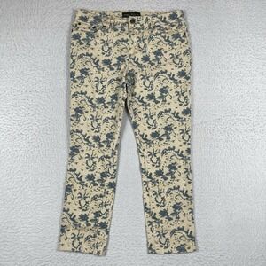 Lauren Ralph Lauren Jeans Womens 6p Petite Blue Cream Modern Straight Ankle